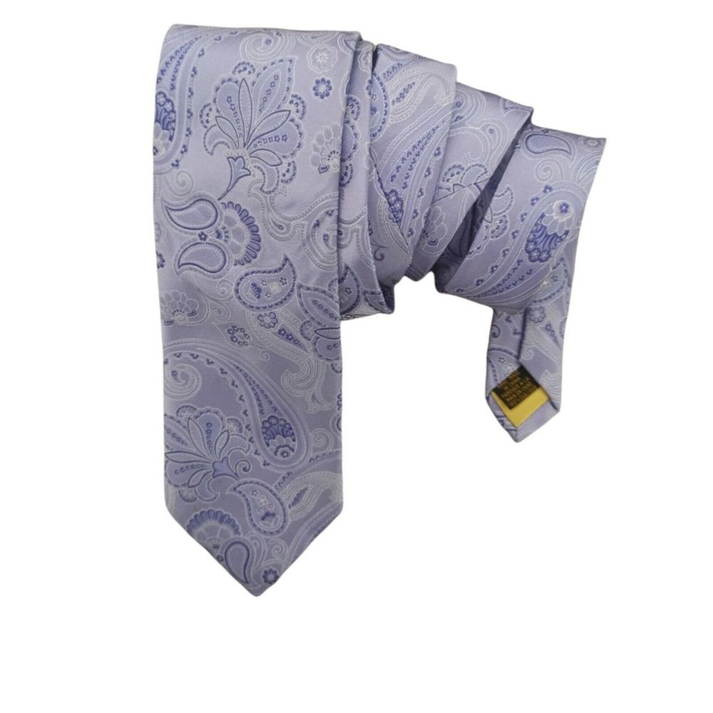 DONALD TRUMP Purple Paisley Silk Tie HANDMADE 60"/ 3.5" EC